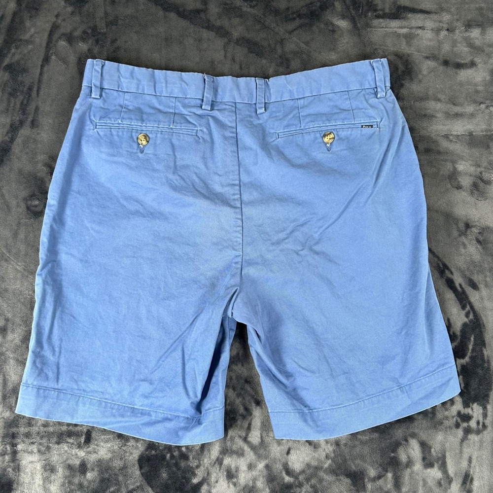 Polo Ralph Lauren Chino Shorts Mens 34 Blue Stretch Classic Fit - Picture 7 of 9
